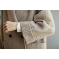 thumbnail image 5 of Elegant Long Sleeve Pea Coat With Pockets Loose Women Woolen Coat Jacket Winter Thick Lapel Mid-Long Overcoat, 5 of 5