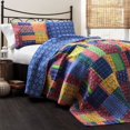 thumbnail image 1 of Lush Decor Misha 3-Piece Quilt Set, Queen, Fuchsia/Navy, Full, Fuchisa, 1 of 2