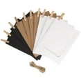 thumbnail image 2 of 30 marcos de fotos de cartón de papel kraft para bricolaje con clips de madera y cuerda, blanco/negro/marrón tres colores y cada color 10 piezas, ideal para decoración del hogar (3" x 4") JFHHH pequeña, 2 of 5