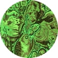thumbnail image 1 of Ahgly Company Indoor Round Abstract Green Modern Area Rugs, 3' Round, 1 of 4