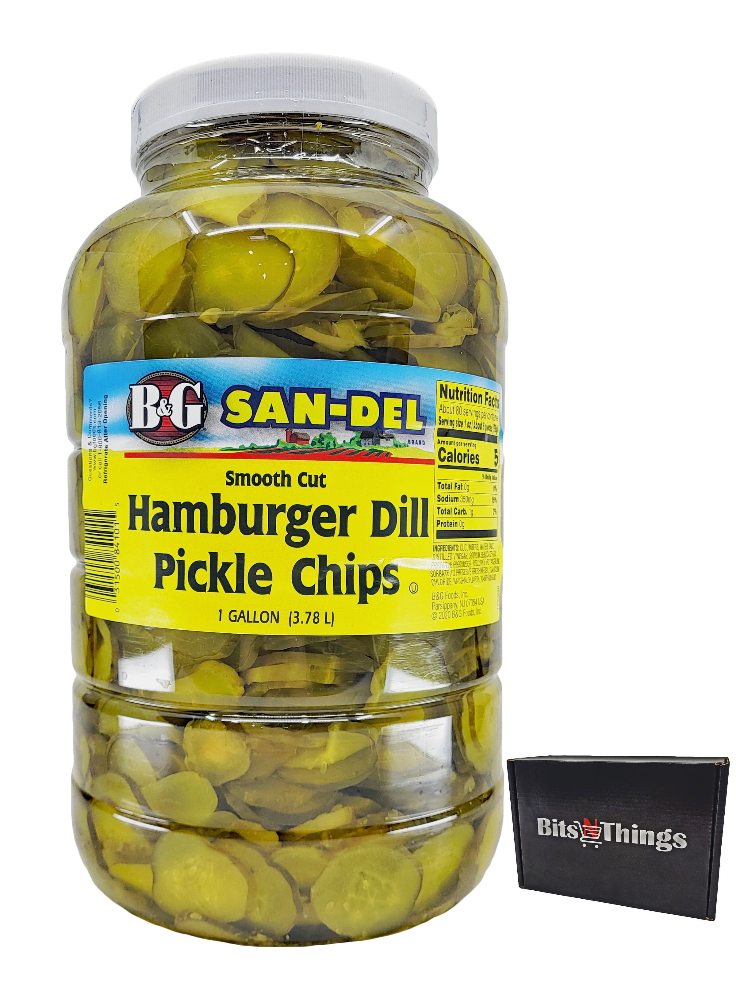 Smooth Cut Hamburger Dill Pickle Chips 1 Gallon