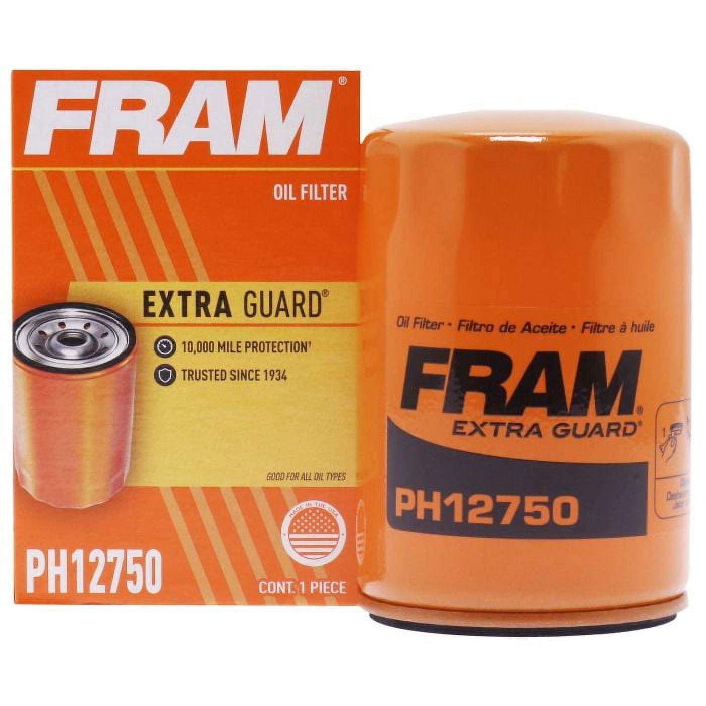 Fram Engine Oil Filter P/N:Ph12750 Fits select: 2020 CHEVROLET TRAVERSE, 2017-2023 GMC ACADIA