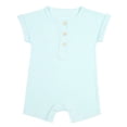 thumbnail image 5 of Toddler Boys One Piece Onesies Short Sleeve Button Down Jumpsuit Spring Summer Comfy Soft Lightweight Romper (18-24 Months, Blue), 5 of 6
