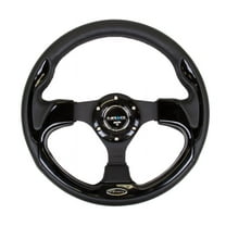 NRG Reinforced Steering Wheel (320mm) Blk w/Gloss Black Trim - RST-001BK