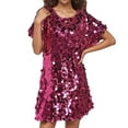 thumbnail image 1 of Robe de Mariée Courte à Manches Courtes en Perles pour Femmes, Robe Formelle Aguichant à Sequins pour Invité de Mariage, Robe de Fête d'Automne, 1 of 9