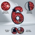 thumbnail image 4 of Birthday Candle Glitter Red Black Themed 6 Number Candle for Halloween Themed Birthday Party Cake Decorations, 4 of 7