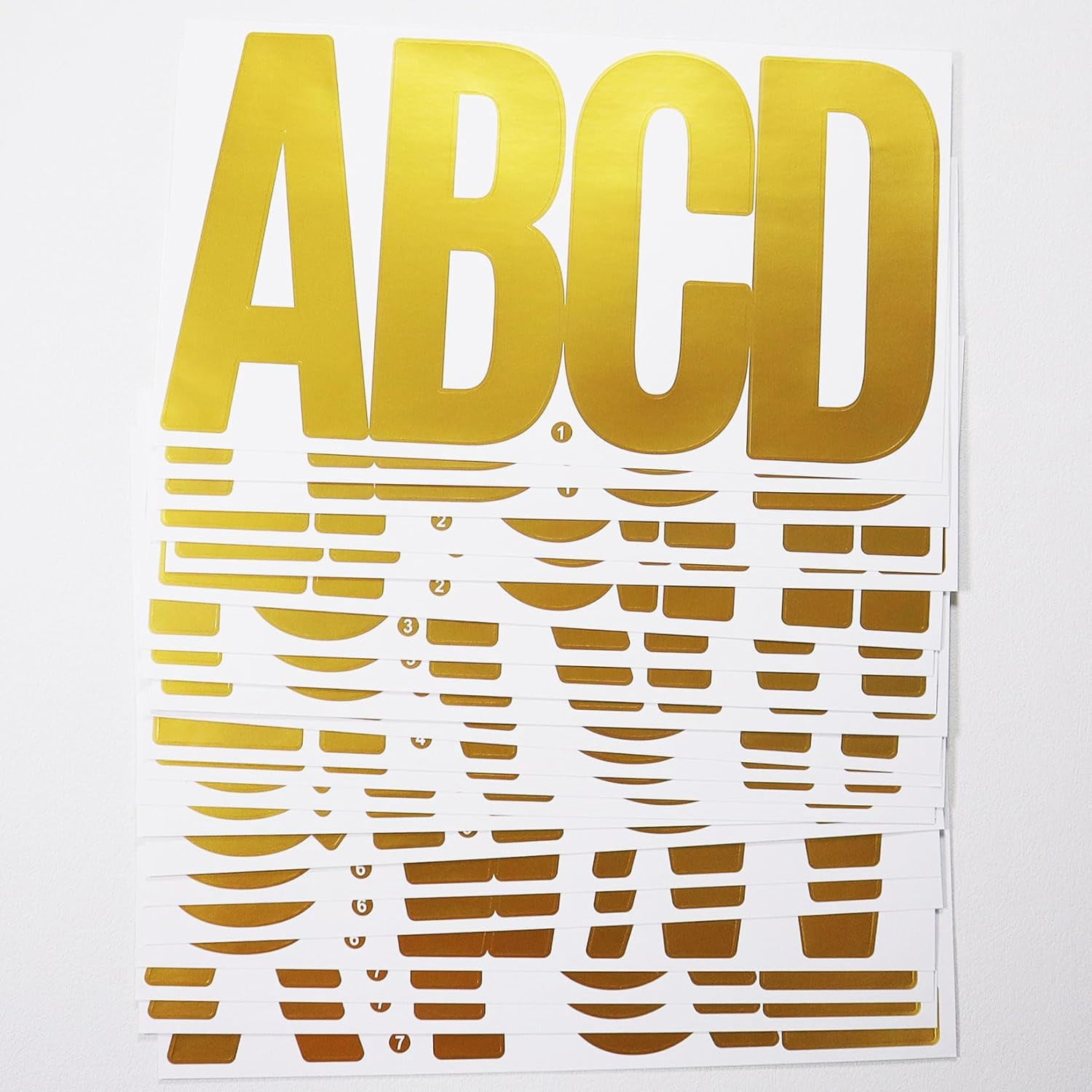 21 Sheets 6 Inch Golden Letter Stickers, Self Adhesive Vinyl Capital Alphabet Punctuation Stickers for Mailbox, Crafts, Notice Boards - Gold