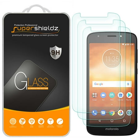[3-Pack] Supershieldz for Motorola Moto E5 Play Tempered Glass Screen Protector, Anti-Scratch, Anti-Fingerprint, Bubble (Best Screen Protector For Moto X Pure Edition)
