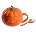 thumbnail image 3 of Raindrops Ceramic Milk Mug 1 Set 5.1x3.9x3.5in Pumpkin Shape Design, 3 of 4