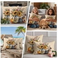 thumbnail image 5 of Fall Sunflower Outdoor Waterproof Pillow Covers, Thanksgiving Pumpkin Botanical Leaves Linen Decorative Square Throw Pillowcase Sofa Cushion Sham for Patio/Couch/Chair, 18"x18" 2 Pack, 5 of 8