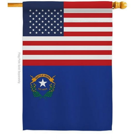 28 x 40 in. USA Nevada American State Vertical House Flag with Double-Sided Decorative Banner Garden Yard Gift