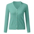 thumbnail image 6 of pxiakgy cardigan for women womens solid button down long sleeve classic v neck knit cardigan sweater long cardigans for women mint + us 12, 6 of 7