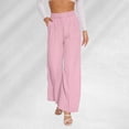 thumbnail image 4 of Yindaity Jeans for Women Wide Leg Jeans for Women High Waisted Straight Leg Stretchy Cropped Denim Pants with Pockets Jean Pink,S, 4 of 6