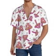 thumbnail image 3 of Vsdgher Purple Mushroom Print Men's Wrinkle Free Untucked Cuban Shirt Business Casual Button Down Shirts Short Sleeve Shirt, 3 of 7