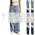 thumbnail image 6 of Straight Leg Jeans for Women Drape Soft Loose Fit Denim Pants High Waisted Stretchy Vintage Baggy Denim Pants with Pockets Daily Casual Streetwear Trousers, 6 of 6