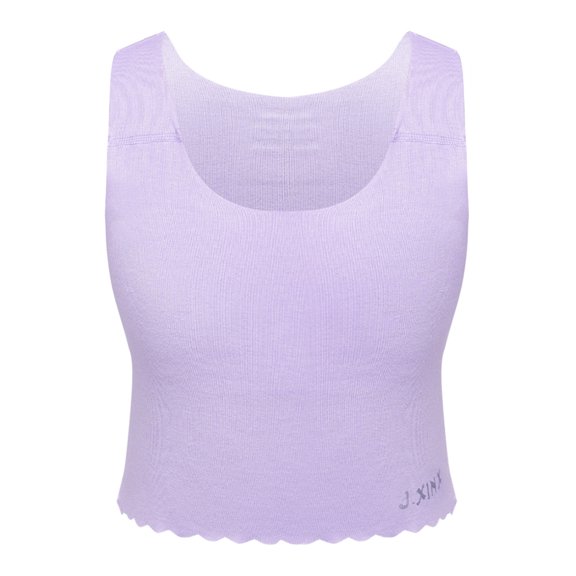 TSSOE Kids Girls Training Bra Seamless Cotton Comfort Stretch Sports Crop Cami Bralette Solid Bra for Purple 140