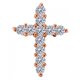 Ilano Collection I-i-1 PW29040-0.15 14R 0.15 Carat 14K Or Rose I-i-1 Classique Diamant Croix Pendentif – image 1 sur 1