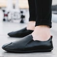 thumbnail image 2 of Black Mens Loafers Round Toe Soft Sole Comfortable Slip On Solid Color Design For Casual Indoor Outdoor Wear In Spring And Summer Size 43, 2 of 9