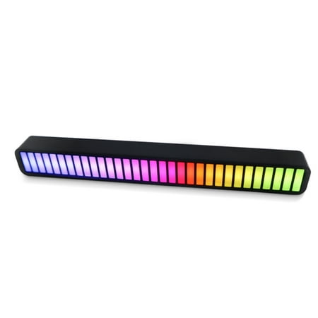 

32 Bit RGB Sound Field Pickup Ambient Light Voice Activated Pickup Rhythm Light Sound Reactive LED Light Bar Colorful Fashionable BT Control Lamp Bar for Car Home Office Decoration
