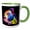 Green/White, variant on 3drose, Colorful Portrait of a Pitbull Dog Doggy Pet, 11oz Magic Transforming Mug