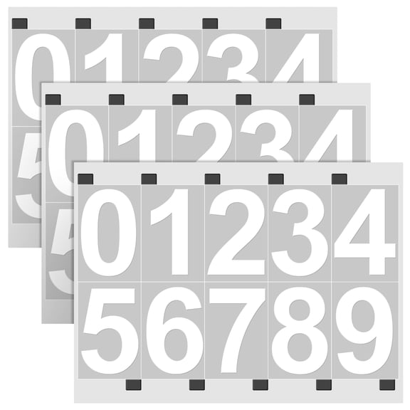 SereneLife Reflective Mailbox Number Stickers, White Vinyl Self-Adhesive House Numbers, 3 Sets (0-9), Weatherproof, 1.6 x 3 In