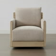 thumbnail image 4 of CHITA Swivel Accent Chair, Mid Century Modern Barrel Chair for Lounge Living Room Bedroom, Beige Fabric&Grey Wood, 4 of 8