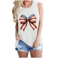 thumbnail image 2 of Aboser American Flag Tank Top Women 4th of July Shirt Cute Bow Stars Stripes Graphic Tees USA Flags Patriotic Tshirts Casual Summer Sleeveless Vest Tops, 2 of 4