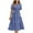 Blue, variant on IROINNID Wedding Guest Dresses for Women Evening Night Formal Fall Dress Summer Short Sleeve Round Neck Solid Color Pleated Dress Trendy A-Line Dress,White