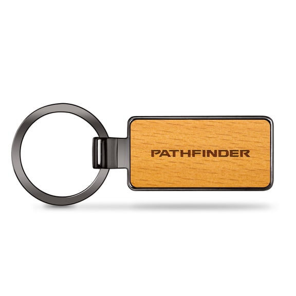 Nissan Pathfinder Laser Engraved Maple Wood Gunmetal Frame Case Key Chain