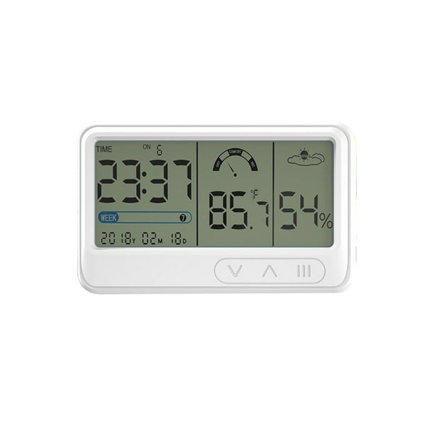 Reloj de Alarma Digital Reloj de Alarma Digital con Iluminación de Fondo, Pantalla de Clima Lcd, Pantalla de Temperatura Y Humedad, Alarma de Sueño, Recordatorio de Gestión Electrónica Reloj Digital P