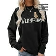 thumbnail image 2 of Women'S Wednesday Graphic Sweatshirt - Halloween Movie Inspired Pullover, Soft Everyday Fall Winter Sweater for Women, Cozy Casual Crewneck Top for Casual Attire, 2 of 6