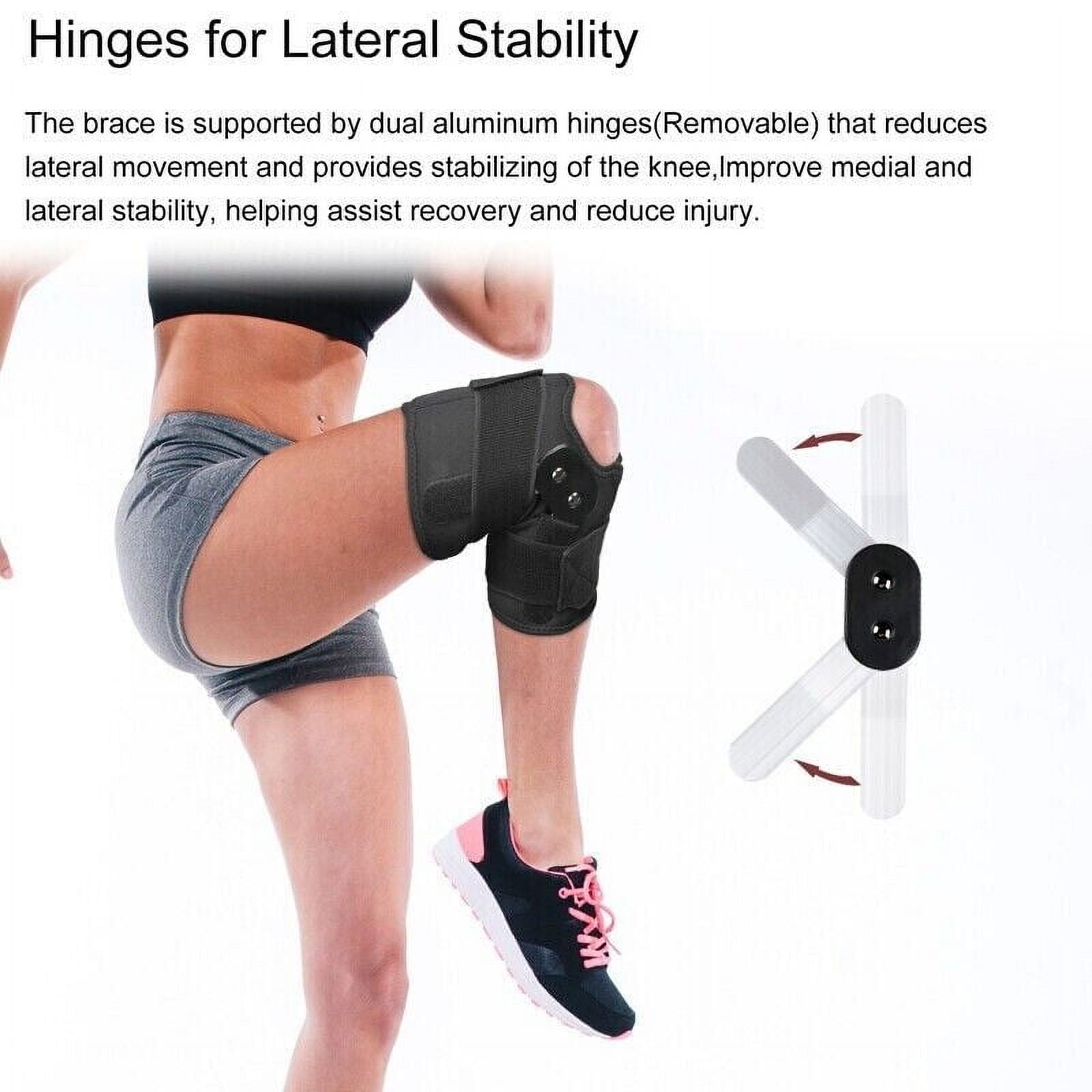 Hinged Knee Brace Compression Sleeve Joint Support Open Patella Stabilizer Wrap