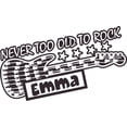 thumbnail image 1 of Never Too Old To Rock Guitar Star Customized Wall Decal - Custom Vinyl Wall Art - Personalized Name - Baby Girls Boys Kids Bedroom Wall Decal Room Decor Wall Stickers Decoration Size (12x20 inch), 1 of 1