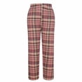 thumbnail image 7 of Ahdbta Women's Elastic Waist Pants Lounge Trendy Plaid Print Baggy Sweatpants Fleece Lined Warm Thickened Trousers with Pockets, 7 of 7