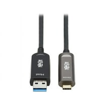 Tripp Lite Long Distance USB-A to USB-C Cable - 32.8ft/10Meters, 10 Gbps Data, Fiber Active Cable, Backward Compatible USB 3.2 Gen 2, Male-to-Male