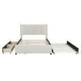 thumbnail image 5 of New Full Size Upholstered Platform Bed with 2 Drawers and 1 Twin Size Trundle, Classic Headboard Design, Beige, 5 of 10