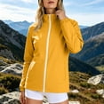 thumbnail image 5 of YUGYXL Lightweight Rain Jacket Women Waterproof Wind Breaker Light Raincoat Casual Full Zip Fall Track Jackets With Pocket Yellow Pullover L, 5 of 7