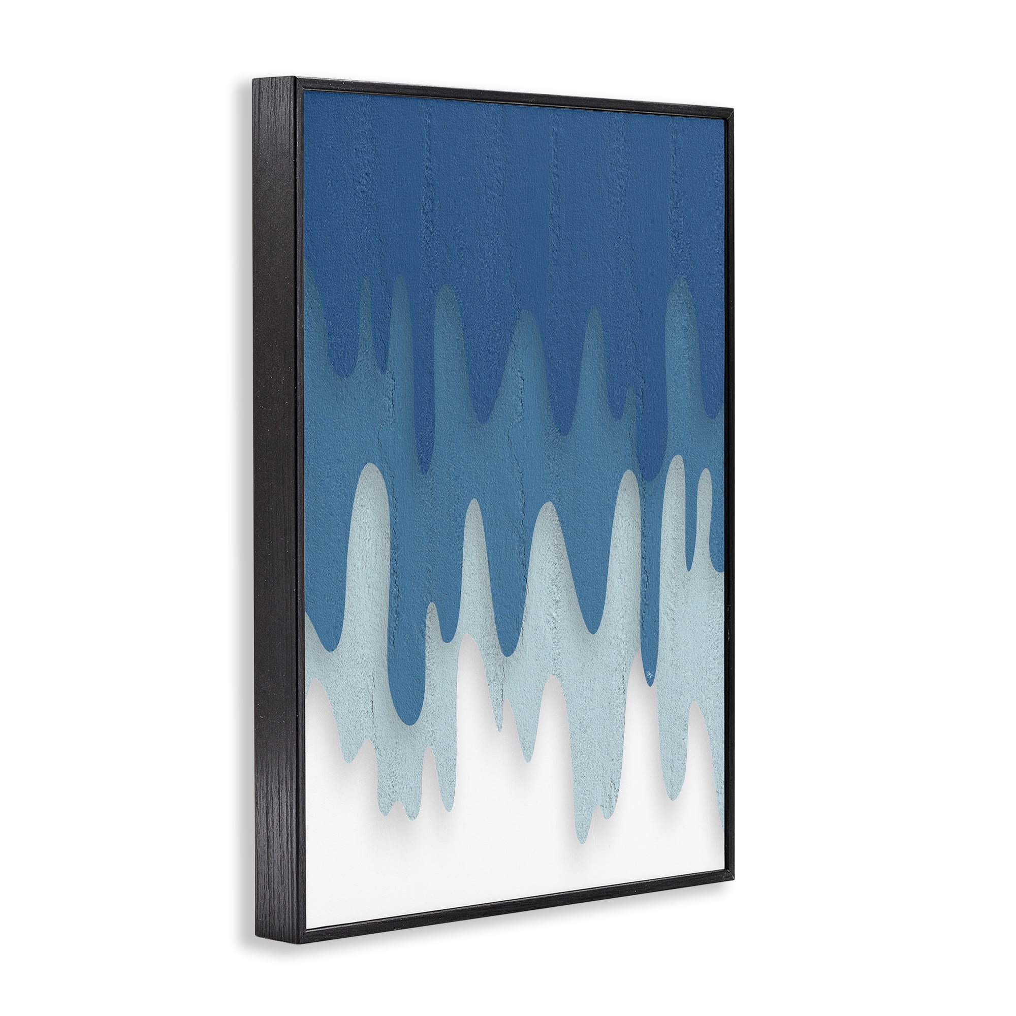 Stupell Industries Water Wave Fluid Contour Black Framed Giclee Art, design by Martina Pavlova