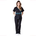 thumbnail image 1 of Natural Uniforms Women's Contrast Trim Mock Wrap Scrub Set, Style 1091, 1 of 3