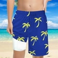 thumbnail image 2 of MEZZALL Boys Shark Printed Swimming Shorts With Lace Up High Waisted Loose Casual Swim Trunks Summer Beach Vacation Pool 5-6 Years Classic Kids Wear, 2 of 5