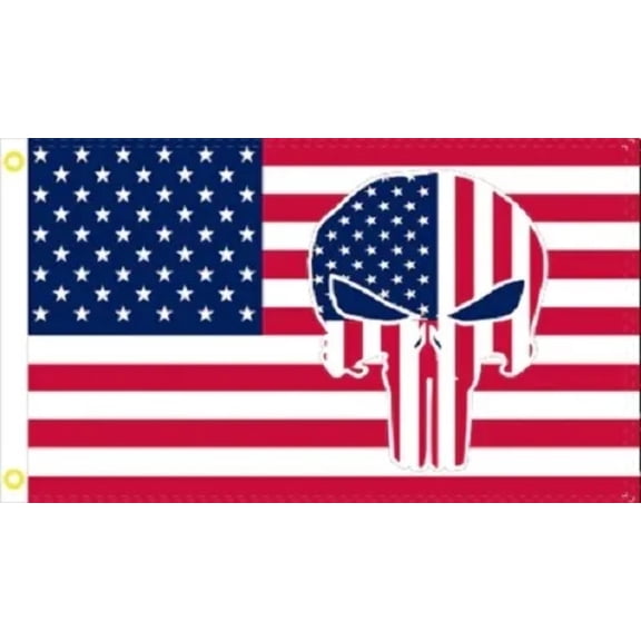 3X5 USA DEMON SKULL TACTICAL FLAG BANNER 100D W/ GROMMETS