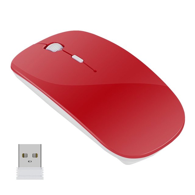 Ratón inalámbrico para computadora portátil, recargable por USB, de 2,4 GHz, silencioso, para computadora portátil y notebook.