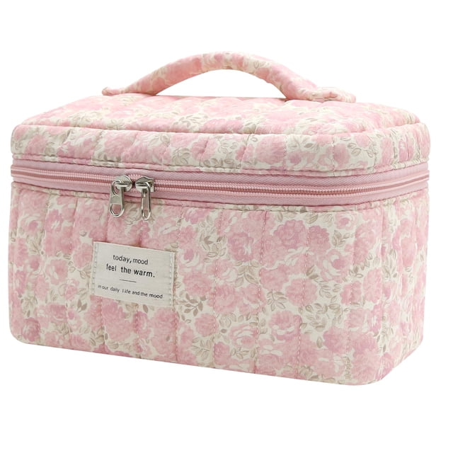 Bolsa de maquillaje Gosect Floral Coquette Estética Organizadora de Viajes