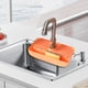 thumbnail image 4 of Alfombrilla recogedora de agua para grifo de baño, soporte multiusos para esponja y jabón para platos. Naranja, 4 of 9