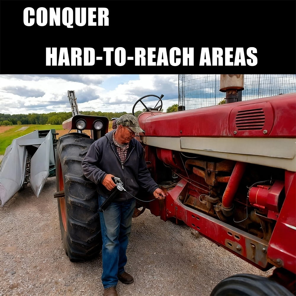 Heavy Duty Grease Gun, 7000 PSI High Pressure, 3-Way Loading (Cartridge, Suction, Bulk), 18-Inch Flexible Hose, Pistol Grip for Easy One-Hand Operation