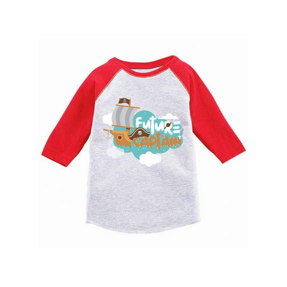 Awkward Styles Future Captain Youth Raglan Cute Sailor Gifts Kids Captain Baseball Shirts Funny Nautical Jersey Tshirts for Boys Funny Nautical Jersey Tshirts for Girls Pirate Party Boating Gifts