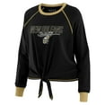 thumbnail image 2 of Women's WEAR by Erin Andrews Black New Orleans Saints Tie-Front Long Sleeve T-Shirt, 2 of 4