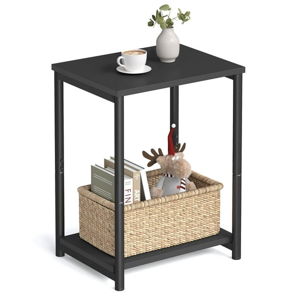 Mesa auxiliar VASAGLE, mesa auxiliar pequeña, mesita de noche para sala de estar, dormitorio, oficina, baño, negra ULET271B16