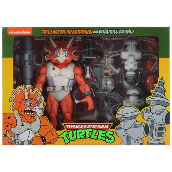 Teenage Mutant Ninja Turtles Cartoon Series 7 Inch Figure 2-Pack Exclusive - Triceraton Infantryman & Roadkill Rodney