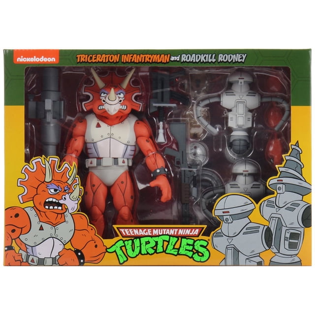 Teenage Mutant Ninja Turtles Cartoon Series 7 Inch Figure 2-Pack Exclusive - Triceraton Infantryman & Roadkill Rodney